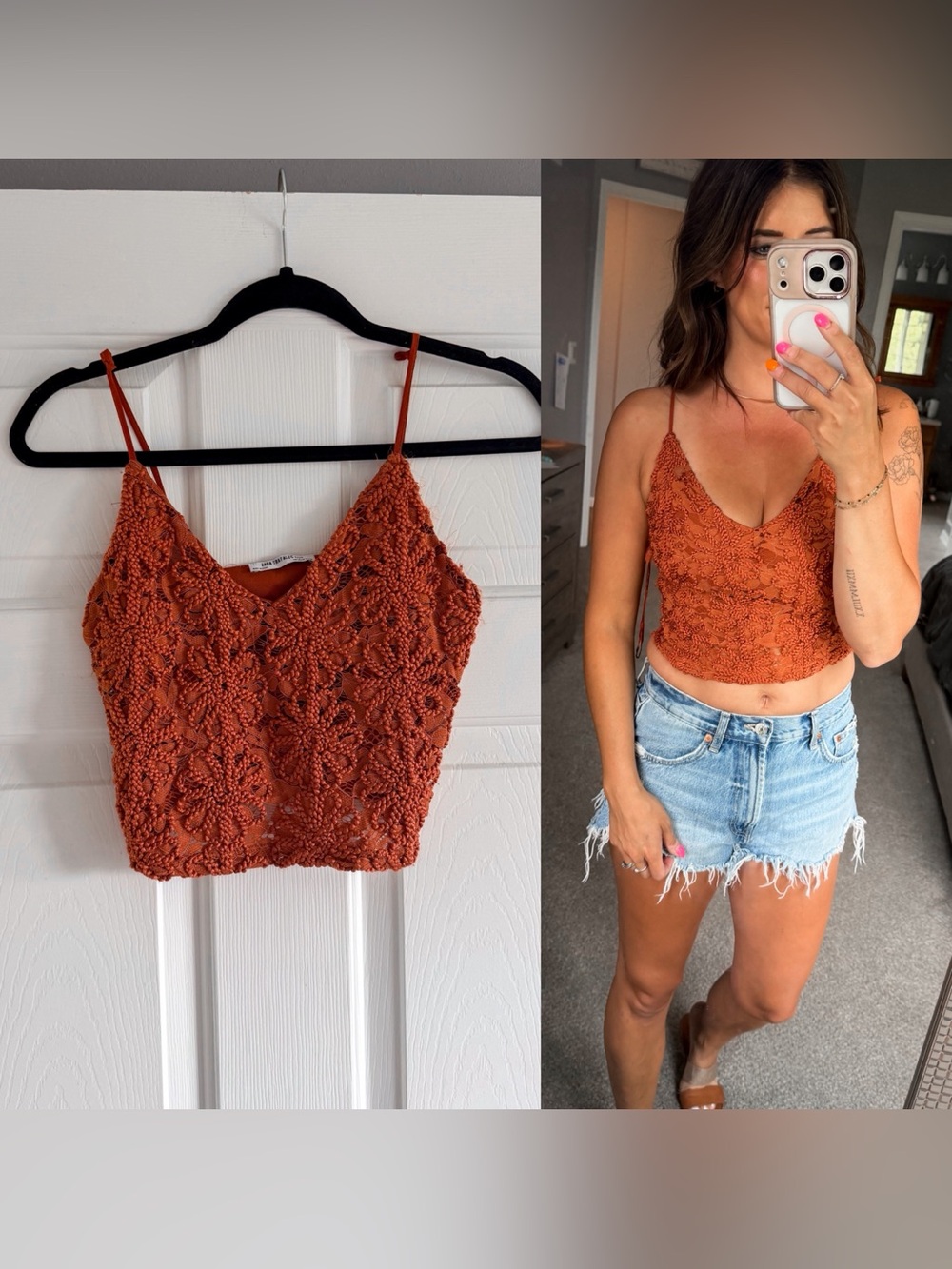 Zara Lace Cropped Top